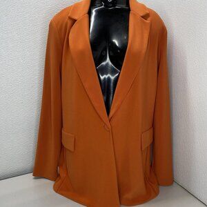 Joseph Ribkoff Women’s Lava Orange Single-Breasted Blazer Size 10